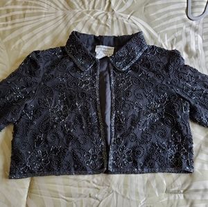 Beautiful beaded black short, bolero jacket